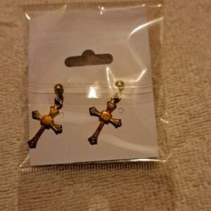 Cross earrings.